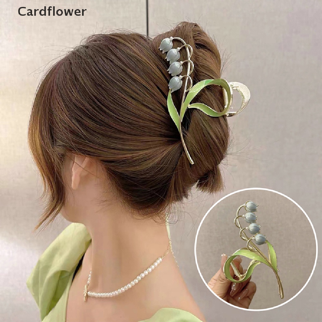 &lt; Cardflower &gt; Kẹp Tóc Móng Vuốt Đính Hoa Chuông Xanh Lam Thanh Lịch Đang Giảm Giá
