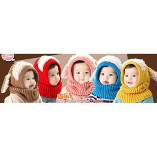 Mũ len liền khăn tai cừu siêu đáng yêu cho bé