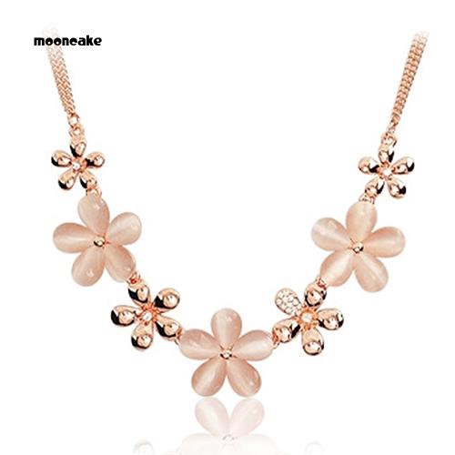 Dây chuyền mạ vàng đính ngọc mắt mèo sang trọng