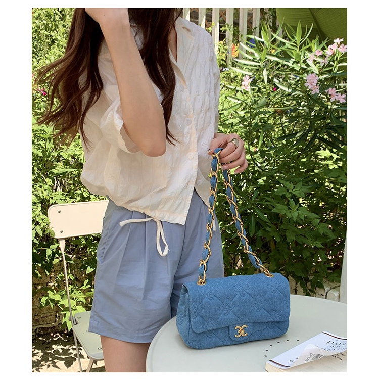 Túi Xách Denim Thêu Họa Tiết Thời Trang Mới 2022 Cho Nữ