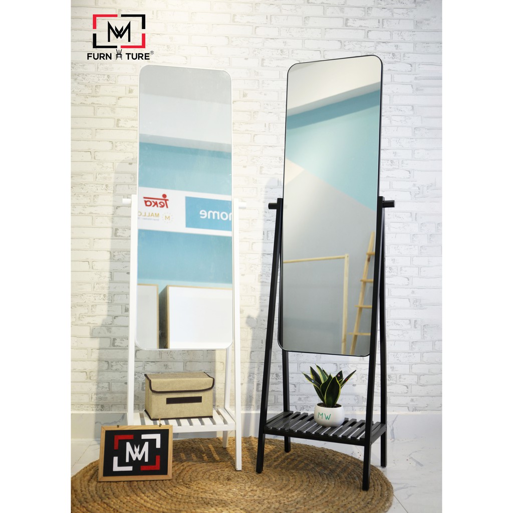 GƯƠNG SOI TOÀN THÂN TRÀN VIỀN KỆ CHỮ A - FRAMELESS MIRROR SHELF