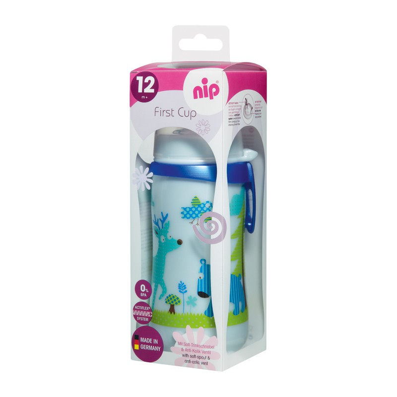 [Haobaby shop] Bình NIP tập uống PP cổ rộng 330ml có đầu hút silicone siêu mềm