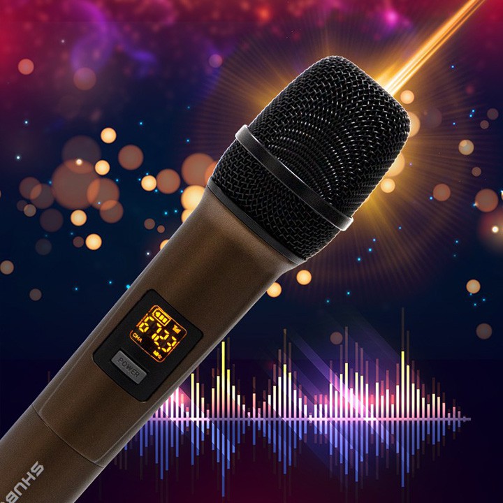 Micro Không Dây - Micro Karaoke Shubole K8 - 2 Mic - Chuyên Dụng Cho Loa Hoặc Amply - Hàng chính Hãng