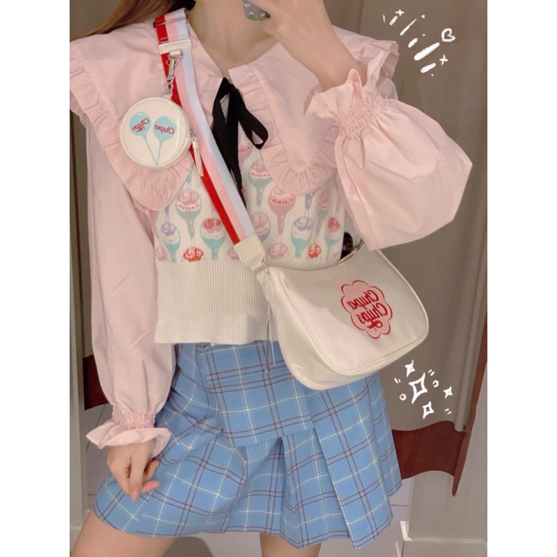 Túi đeo chéo dây xích kẹp nách Chupa Chups