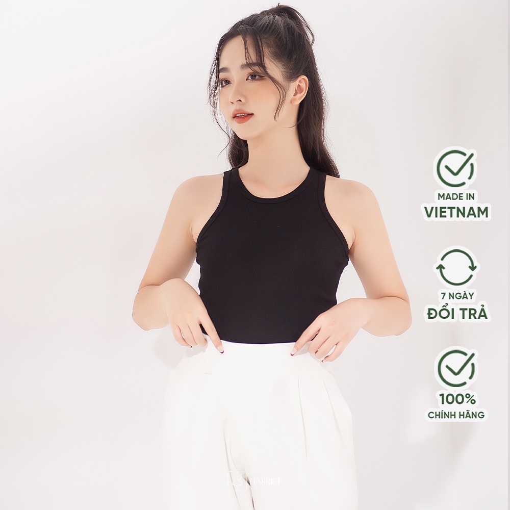 Áo tanktop ba lỗ sát nách Cropme co giãn mềm mát Harriet