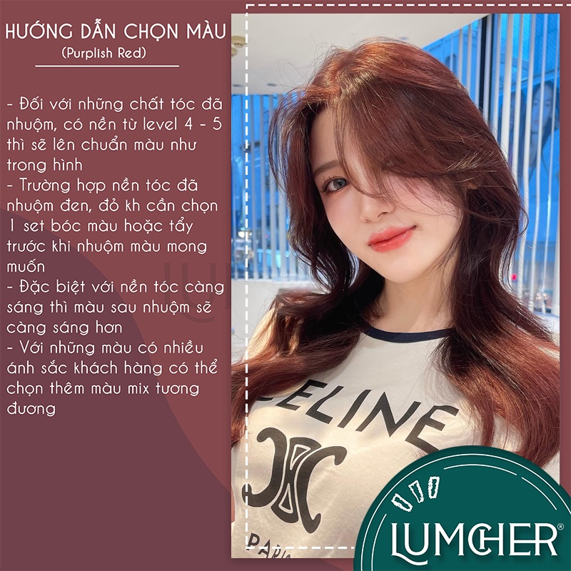 Thuốc nhuộm tóc Đỏ Tím - Đỏ Tía tại nhà chính hãng Lumcher LC24