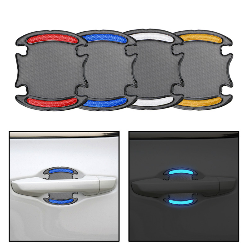 Nhãn dán tay cầm chất liệu sợi carbon phản chiếu thích hợp xe hơi