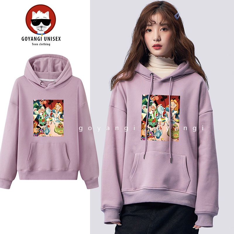 Áo Hoodie GYG Unisex Alice Form Rộng Oversize Phong Cách Hàn Quốc