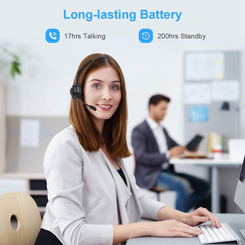 Tai Nghe Bluetooth Không Dây Chống Ồn Có Mic Cho Pc / Điện Thoại / Máy Tính Bảng