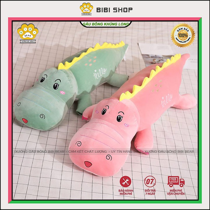 Gấu bông gối ôm cá sấu siêu đẹp Bibi, Gấu bông sang trọng, Đồ chơi thú bông