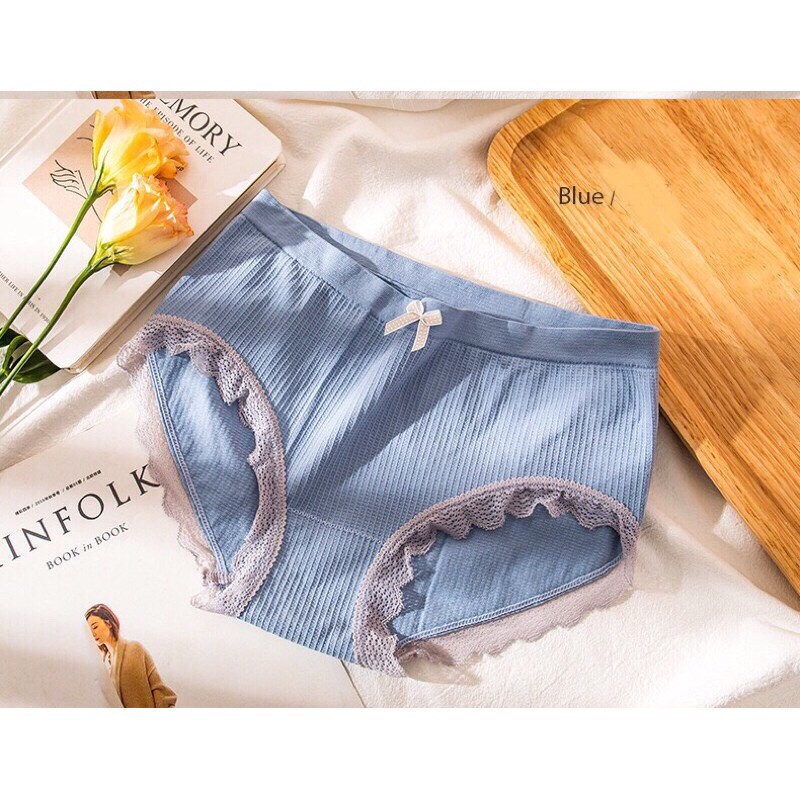 Quần Lót Cotton Thông Hơi Co Giãn 4 Chiều Sợi Bông Viền Ren Cao Cấp 3312