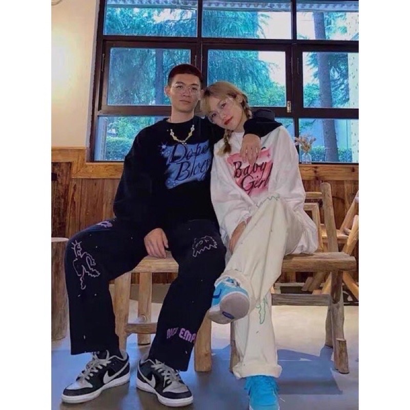 Quần kaki ống rộng dáng suông hoạ tiết Gobi Ulzzang Nam Nữ Unisex