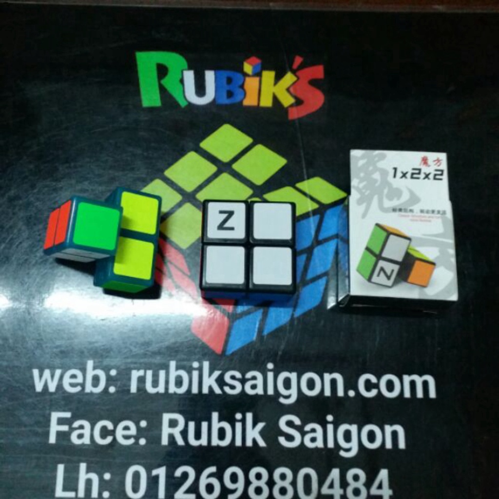 Rubik 1x2x2 Zcube viền black - blue