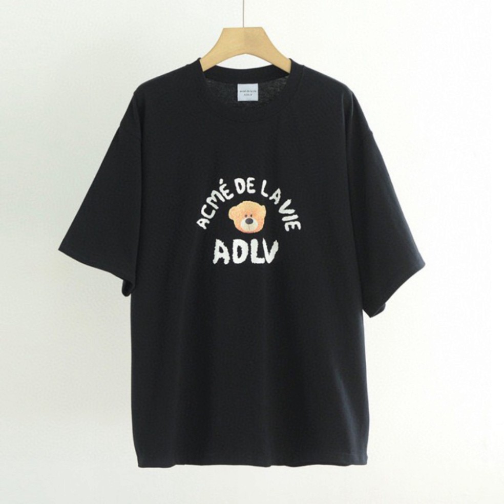 Áo thun unisex hình Gấu ADLV 2 màu đen, trắng Full Size