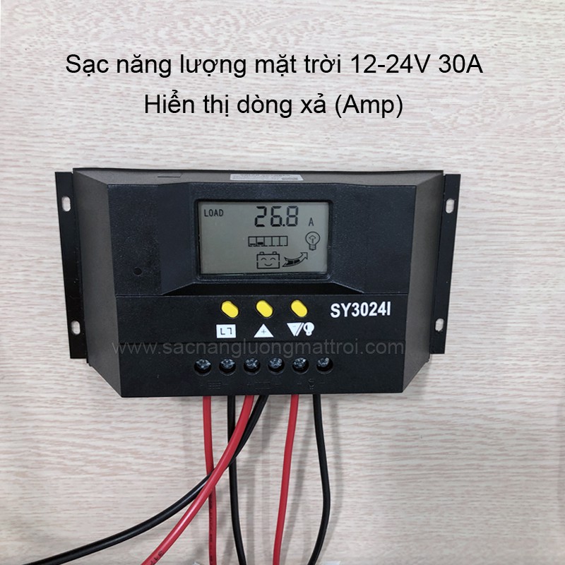 Sạc năng lượng mặt trời 30A hiển thị dòng sạc