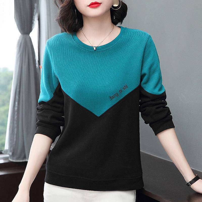 [ Mã 11FASHIONSALE1 giảm 10K đơn 50K ] Áo thun tay dài cổ tròn cỡ lớn thời trang thu đông cho phụ nữ trung niên