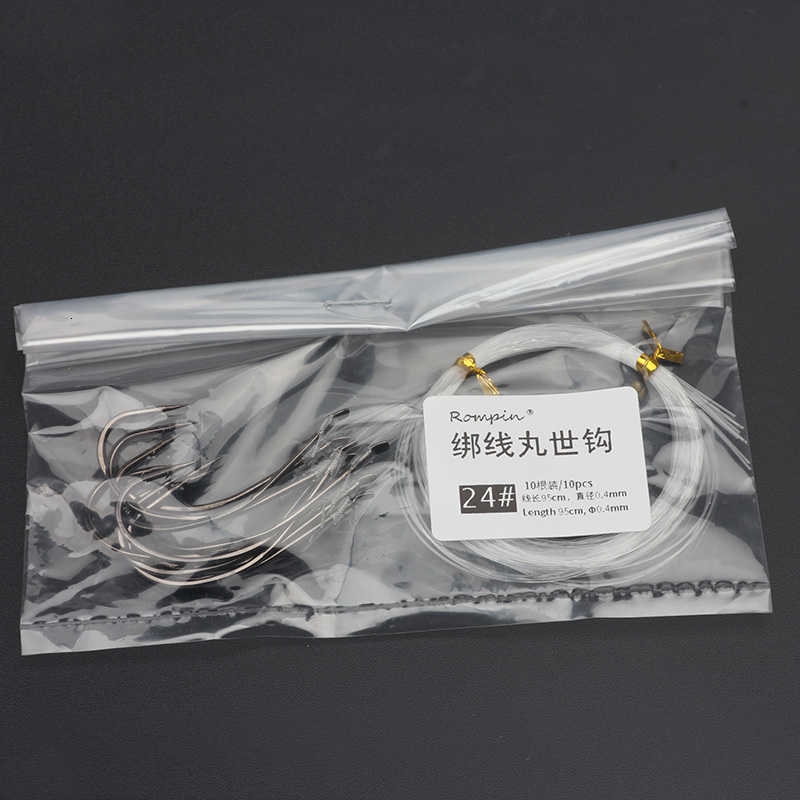 Set 10 lưỡi câu cá bằng thép carbon 24# tiện lợi