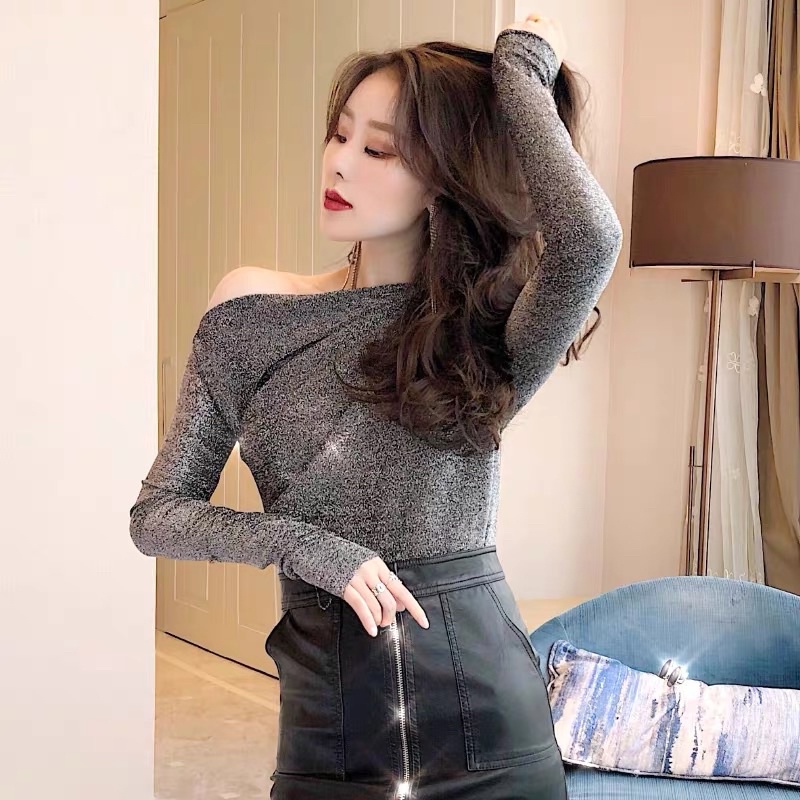 Áo lệch vai ôm body cho nữ ảnh thật 4 ảnh cuôi