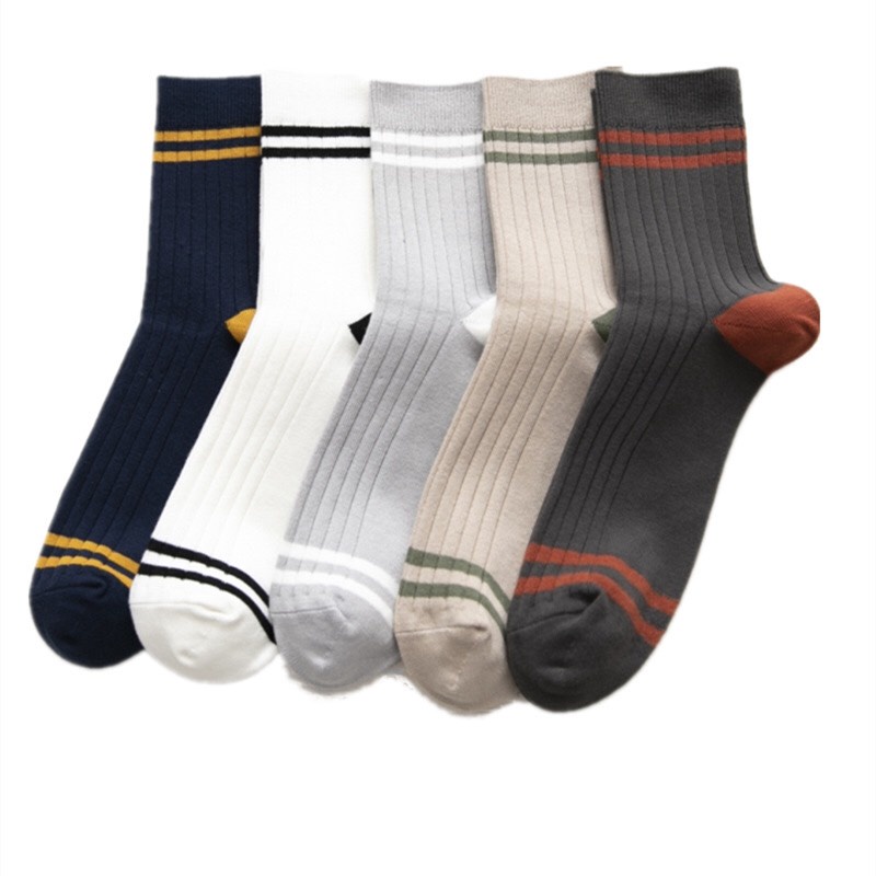 Tất Sọc Cổ Sọc Gót Màu Nam/ Nữ ERASHOP 075087 - Phù Hợp Mang Sneaker, Co Giãn 4 Chiều Freesize, Siêu Rẻ Đẹp