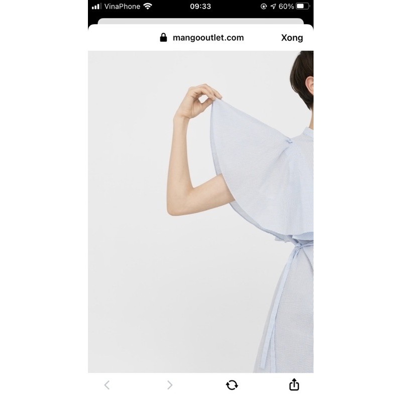 Váy cánh dơi mango auth new tag màu baby blue