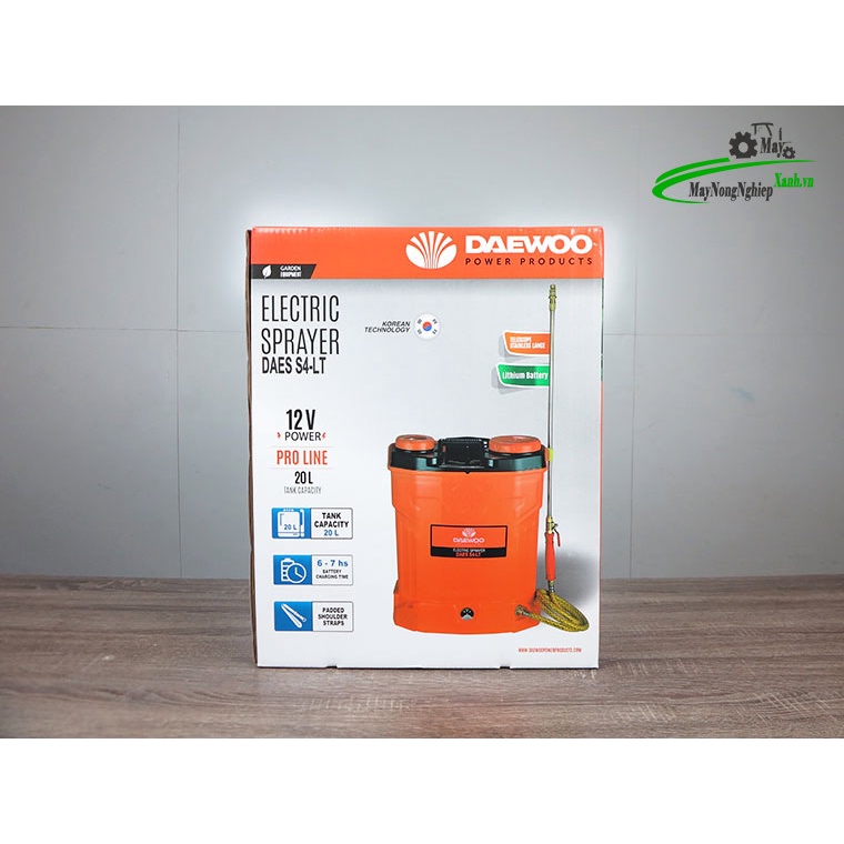 Bình xịt điện bơm đơn   Pin Lithium 12AH-12V Daewoo DAES-S4-LT 20 Lít