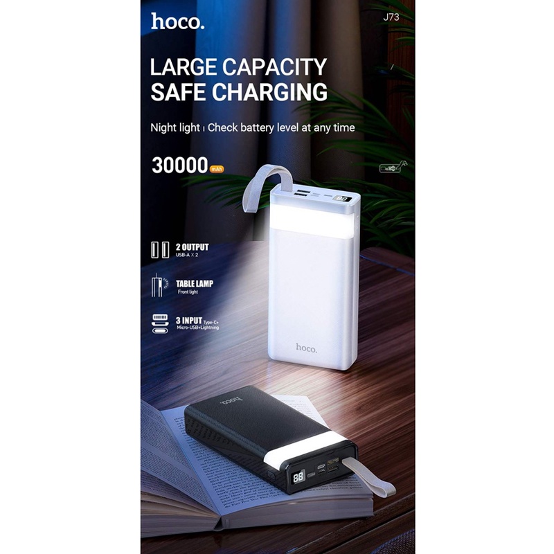 Sạc Dự Phòng Hoco Chính Hãng Dung Lượng Cao 30.000mAh - J73, 20.000mAh - J95A, 10.000mAh - J91, Sạc Nhanh, Có Led