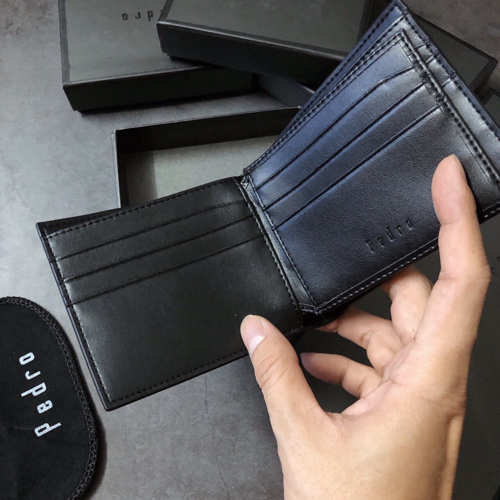 Ví nam Pedro da đẹp mịn bên trong nhiều ngăn hàng cao cấp full box và túi giấy hãng