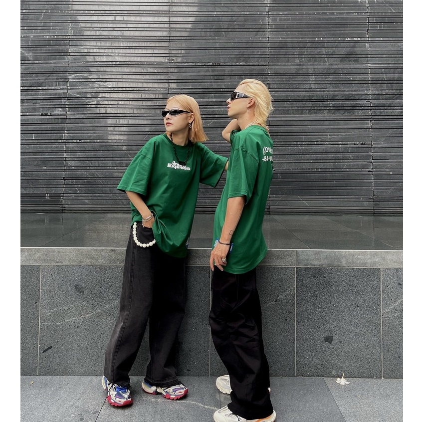 Áo thun unisex Onism Express màu xanh lá - Basic tee ONISM