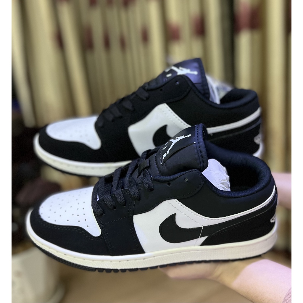 Giày Jordan Panda Thấp Cổ Trắng Đen, Giày JD Trắng Đen Cổ Thấp Full Bill