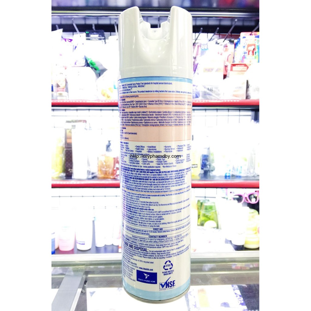 Xịt phòng diệt khuẩn Lysol Disinfectant Spray Early Morning Breeze/ Crisp Linen Scent 538 g - 19 oz