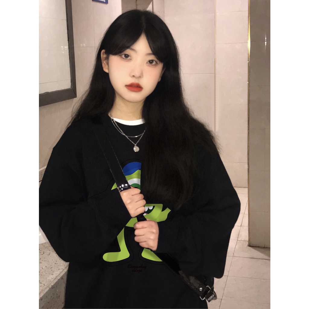 Áo sweater SELVZE in họa tiết cổ điển đường phố Mỹ cỡ lớn hợp thời trang chất lượng tốt