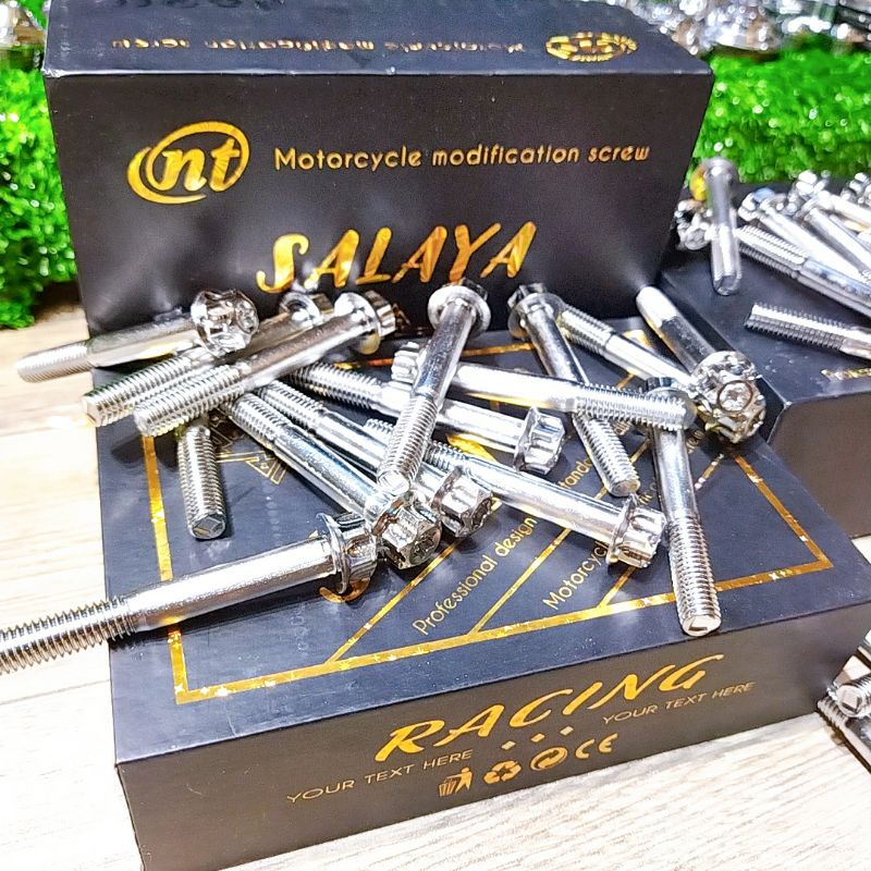 Ốc inox 304 salaya đầu trụ 8li20 8li25 8l30 8l40 8l50 8l60 bắt gắt chân winner Sonic cảng sau xe tay ga