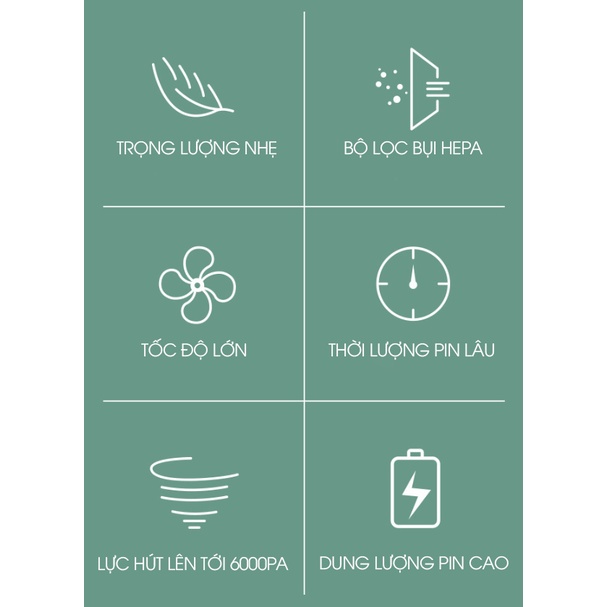 Máy hút bụi cao cấp không dây cầm tay cho gia đình và xe hơi Youpin Aipinyue - nhỏ gọn , mạnh mẽ , Pin lâu