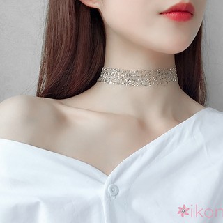 Dây chuyền dạng lưới đính hạt lấp lánh