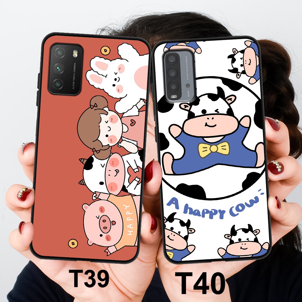 Ốp Lưng Xiaomi Redmi 9T - Poco M3 In Hình Bò Sữa Đáng Yêu , Nhiều Mẫu Mới : Ốp Lưng Rẻ Bền Đẹp