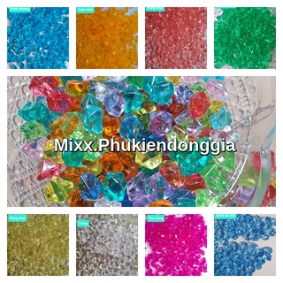 Sale 50% Túi 50-100 viên đá nhựa giả pha lê nhiều màu sắc/ Phụ kiện trang trí phông nền chụp ảnh sản phẩm - Thả bể cá -