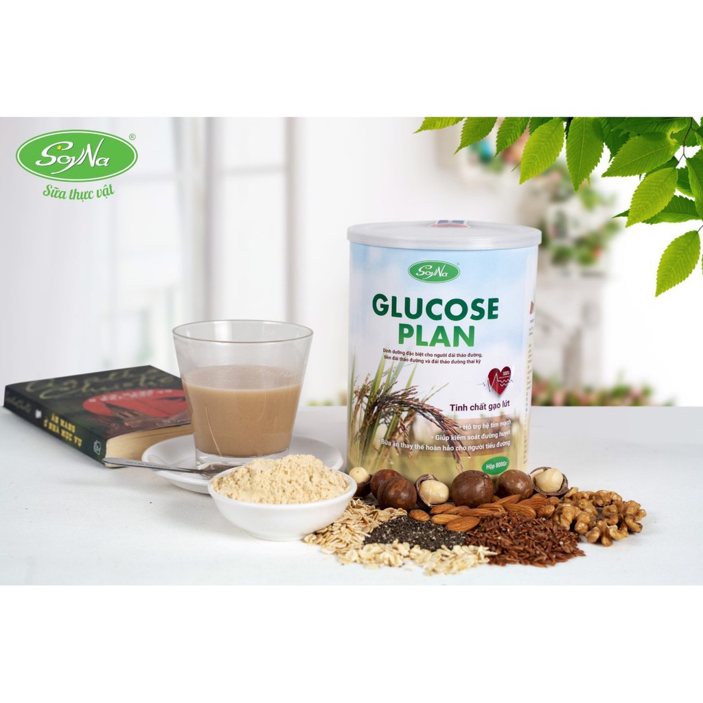 Sữa thực vật Glucose Plan SoyNa - Tinh gạo lứt  800g/hộp