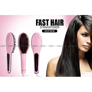 Lược chải thẳng tóc Fast Hair Straightener HQT-906 ( Hồng )