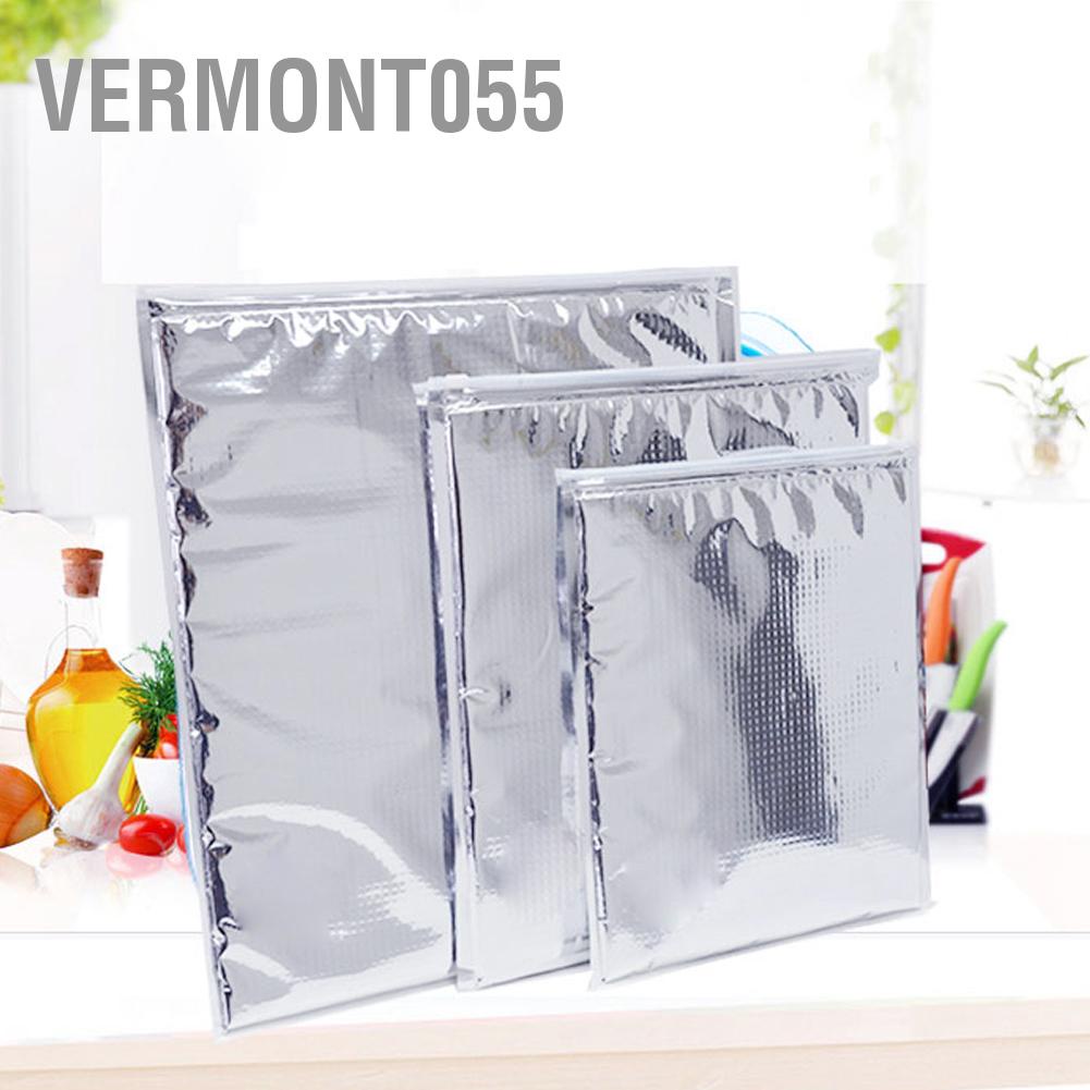Vermont055 4 Types 10pcs/set Disposable Aluminum Foil Insulated Food Storage Bag Thermal Cooler Silver