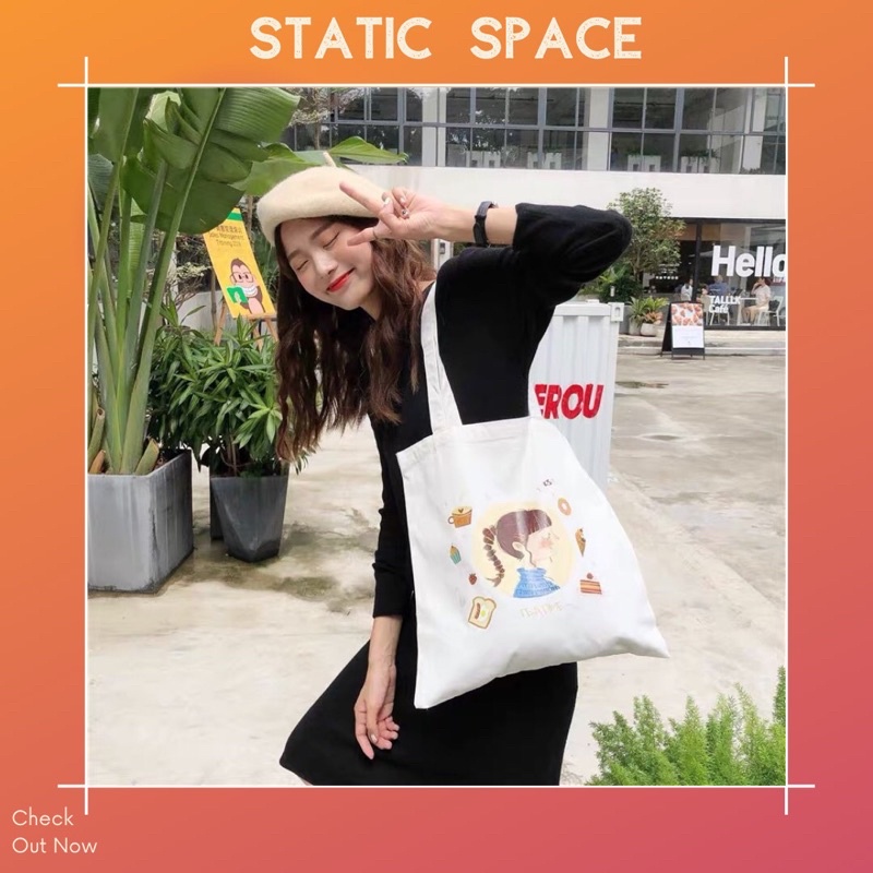 TÚI TOTE BAG DỄ THƯƠNG ULZZANG - STATIC SPACE