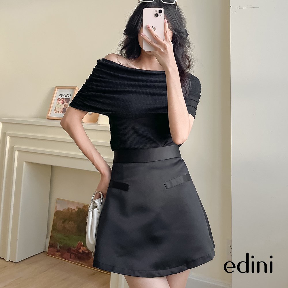 Áo thun gân trễ vai - EDINI - A1455