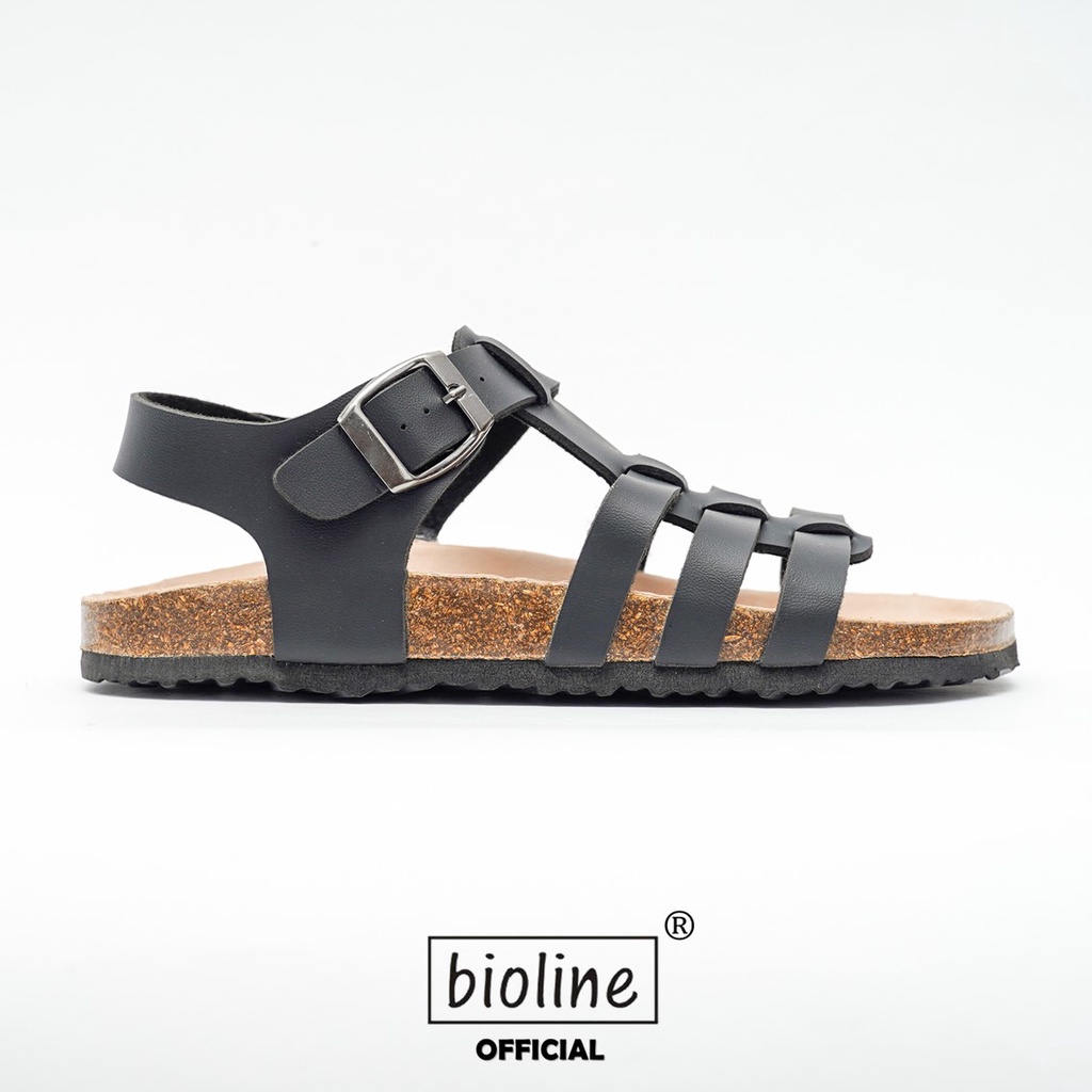 DK12 - Sandal Đế Trấu BIOLINE Official Quai Da Bò Chiến Binh Lót Pu Kem Chống Nước