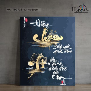 Tranh sơn dầu số hóa tự tô màu - Mã TP0732 Cha Mẹ Tranh thư pháp Việt