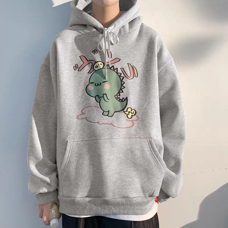 Áo Khoác Hoodie In Hình Khủng Long Ulzzang Unisex Chất Nỉ Bông Cao Cấp Dáng Rộng Nam Nữ - MM