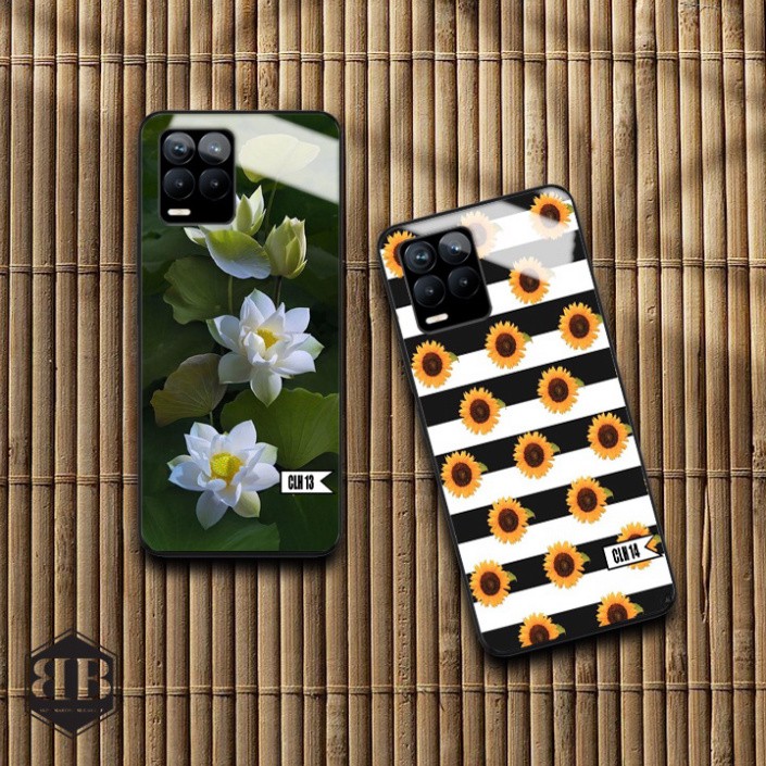 ỐP lưng kính cường lực Realme 8 / Realme 8 Pro hoa hồng