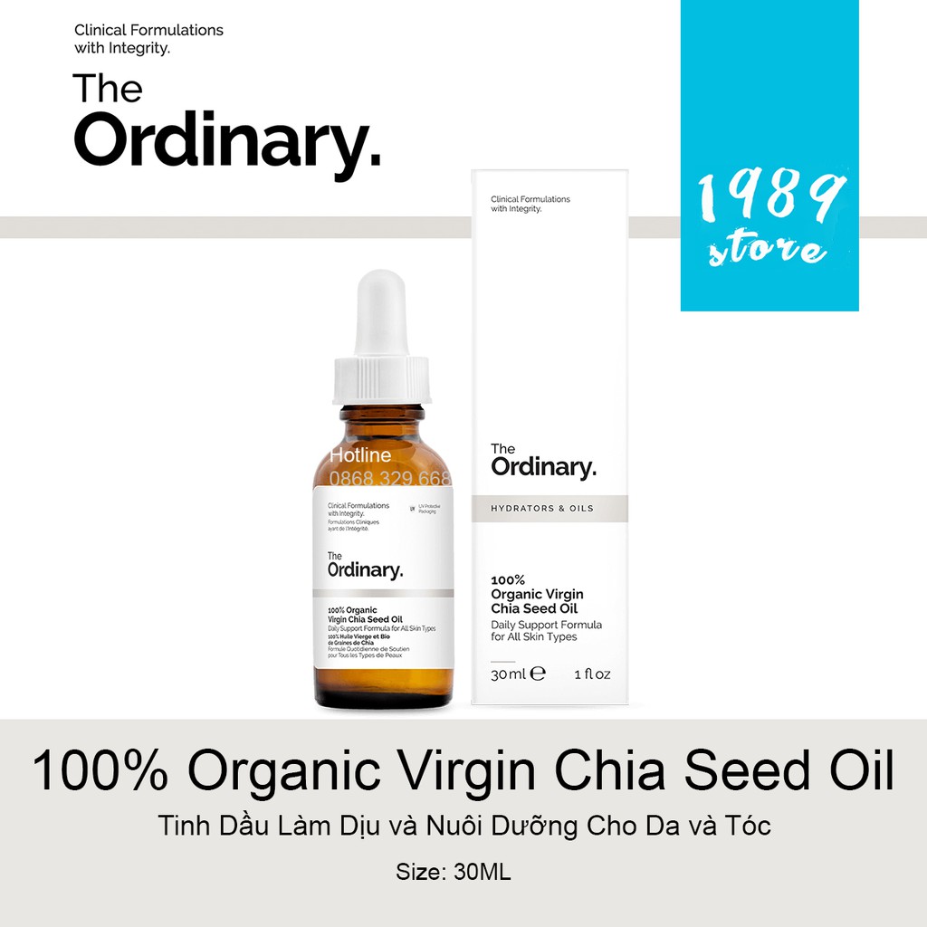 Tinh Dầu The Ordinary 100% Organic Virgin Chia Seed Oil Làm Dịu và Nuôi Dưỡng Cho Da và Tóc - Bill Canada