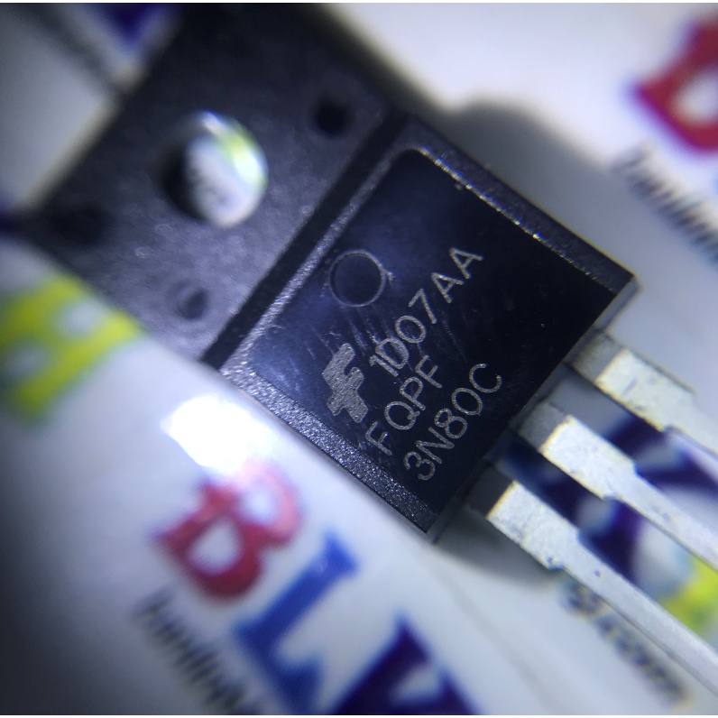 2 IC Mosfet kênh N 3N80C FQPF3N80C 3A 800V TO-220F chính hãng Fairchild