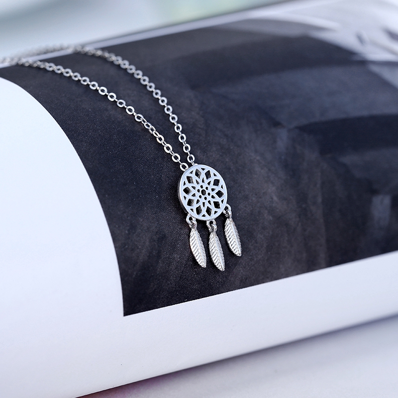 Vòng cổ mạ bạc 925 hình dreamcatcher phong cách Hàn Quốc