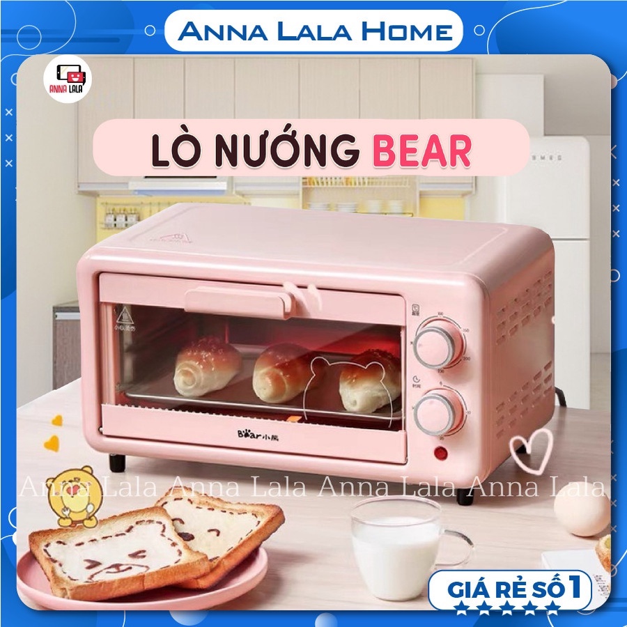 Lò Nướng Mini BEAR, DEERMA Đa Năng Màu Hồng Dung tích 11l công suất 800w
