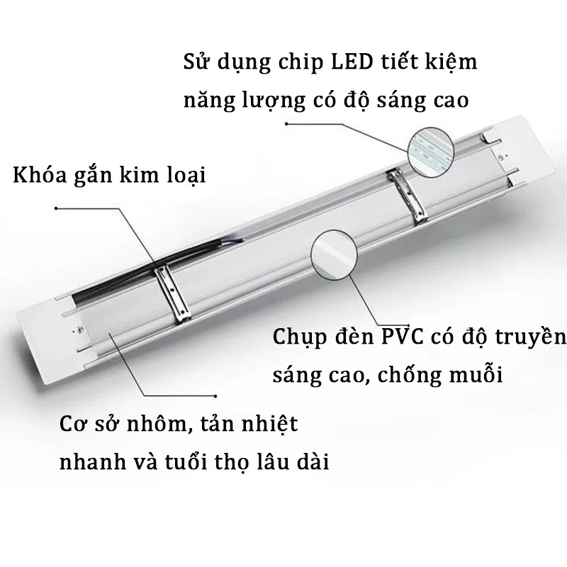 Đèn Led Bán Nguyệt 40w 1.2m Đủ Công Suất  Led  Siêu Sáng  Bảo Hành 12 Tháng Đổi Mới ánh sáng trắng